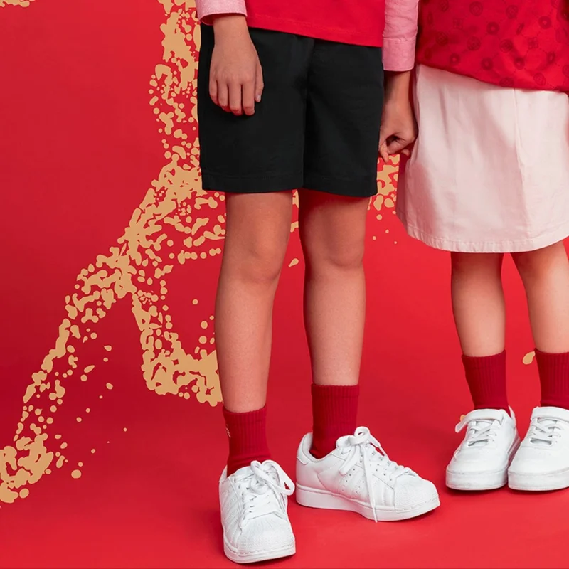 GIORDANO Kids’ Cotton Twill Drawstring Shorts with Elastic Waist